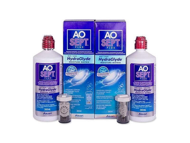 AoSept Plus with HydraGlyde otopina za kontaktne leće (2x360 ml)